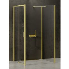 New Trendy Prime Light Gold sprchovací kút 120x120 cm obdĺžniková zlatá lesklé/priehľadné sklo K-1641