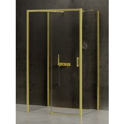 New Trendy Prime Light Gold sprchovací kút 140x100 cm štvorcová zlatá lesklé/priehľadné sklo K-1119