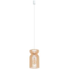 Nowodvorski Lighting Kymi B závesné svietidlo 1x60 W biela-drevená 10571