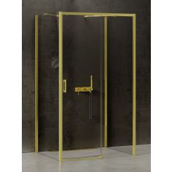 New Trendy Prime Light Gold sprchovací kút 120x70 cm štvorcová zlatá lesklé/priehľadné sklo K-1136