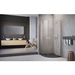 Radaway Essenza New PDD sprchovací kút časť pravá 100x100 cm polkruhová chromová lesklé/priehľadné sklo 1385003-01-01R