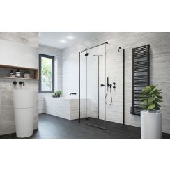 Radaway Essenza New Black KDJ+S sprchové dvere 80 cm výklopné čierna matná/priehľadné sklo 1385021-54-01L