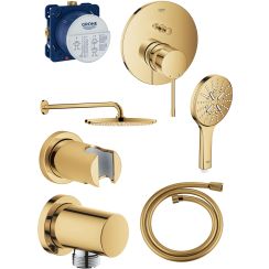 Set horná/hlavová sprcha Grohe Rainshower 26066GL0, podomietková vaňová-sprchová batéria Grohe Essence 24058GL1, 26574GL0, 27057GL0, 35600000, 27074GL0, 28362GL0