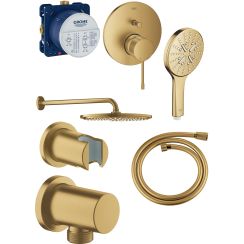 Set horná sprcha so sprchovacím ramenom Grohe Rainshower 26066GN0, podomietková vaňová-sprchová batéria Grohe Essence 24058GN1, 26574GN0, 27057GN0, 35600000, 27074GN0, 28362GL0