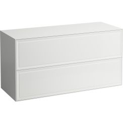 Laufen The New Classic skrinka s pracovnou doskou 117.5x45.5x60 cm závesná kúpeľňová skrinka pod umývadlo biela-čierna H4060260851701