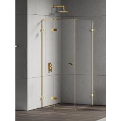 New Trendy Eventa Gold Shine sprchovací kút 90x90 cm obdĺžniková zlatá lesklé/priehľadné sklo EXK-4697