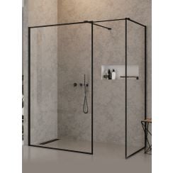 New Trendy New Modus Black sprchový kút walk-in 150x100 cm štvorcová čierna polomatné/priehľadné sklo EXK-5666