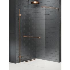 New Trendy Avexa Copper Brushed stena sprchovacieho kúta 140 cm medená brúsený/sklo priehľadné EXK-7163