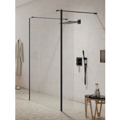 New Trendy New Modus Black stena sprchového kúta walk -in 140 cm čierna polomatný/sklo priehľadné EXK-5610