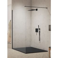 New Trendy New Modus Black stena sprchového kúta walk -in 140 cm čierna polomatný/sklo priehľadné EXK-5542