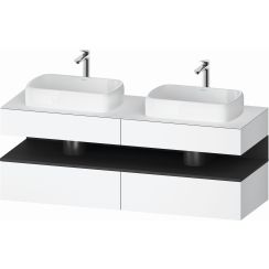 Duravit Qatego skrinka 160x55x60 cm závesná kúpeľňová skrinka pod umývadlo biela-grafitová QA4779049180010