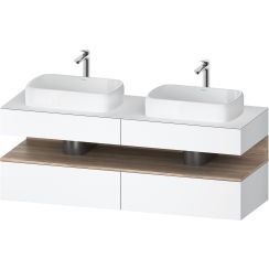 Duravit Qatego skrinka 160x55x60 cm závesná kúpeľňová skrinka pod umývadlo biela-dub QA4779055180010