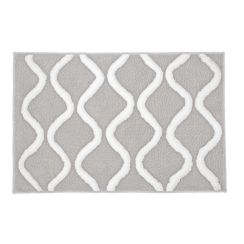 Kleine Wolke Piana koberček do kúpeľne 90x60 cm obdĺžnik biela-sivá 9180158519