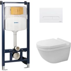 Súprava WC misa s pomaly sa sklápajúcim sedadlom Duravit Starck 3 45270900A1, podomietková konštrukcia Duravit DuraSystem WD1029000000, WD5009011000