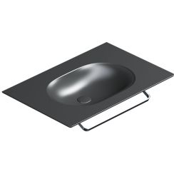 Catalano Horizon umývadlo 75x50 cm obdĺžnik klasické umývadlo-umývadlo na nábytok čierna 0520760022