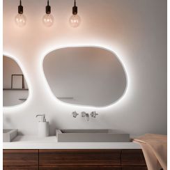 Baltica Design Bright Stain IV zrkadlo 100x71 cm s osvetlením biela 5904107920825