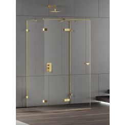 New Trendy Eventa Gold Shine sprchovací kút 100x90 cm štvorcová zlatá lesklé/priehľadné sklo EXK-4802