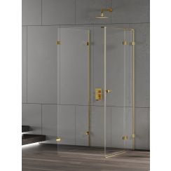 New Trendy Eventa Gold Shine sprchovací kút 100x80 cm štvorcová zlatá lesklé/priehľadné sklo EXK-4829