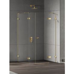 New Trendy Eventa Gold Shine sprchovací kút 150x90 cm štvorcová zlatá lesklé/priehľadné sklo EXK-4785