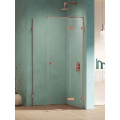 New Trendy Eventa Copper Shine sprchovací kút 120x80 cm štvorcová medená lesklé/priehľadné sklo EXK-6425