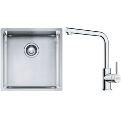 Súprava nerezový drez Franke Box 127.0453.654, kuchynská batéria Franke Lina 115.0712.420