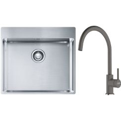 Súprava nerezový drez Franke Box 127.0369.295, kuchynská batéria Franke Lina 115.0626.022