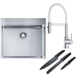 Súprava nerezový drez Franke Box 127.0369.295, kuchynská batéria Franke Lina 115.0626.088