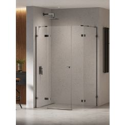 New Trendy Eventa Black Chrome sprchovací kút 130x80 cm štvorcová čierna lesklé/priehľadné sklo EXK-6232