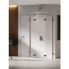 New Trendy Eventa Black Chrome sprchovací kút 120x100 cm štvorcová čierna lesklé/priehľadné sklo EXK-6271