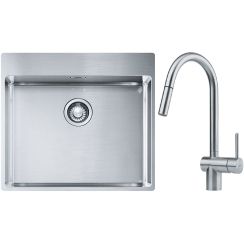 Súprava nerezový drez Franke Box 127.0369.295, kuchynská batéria Franke Atlas 115.0590.047