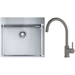 Súprava nerezový drez Franke Box 127.0369.295, kuchynská batéria Franke Lina 115.0626.022