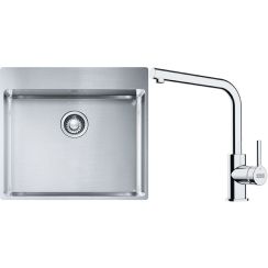 Súprava nerezový drez Franke Box 127.0369.295, kuchynská batéria Franke Lina 115.0693.230