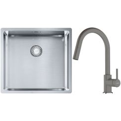 Súprava nerezový drez Franke Box 127.0395.014, kuchynská batéria Franke Lina 115.0626.057