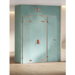 New Trendy Eventa Copper Shine sprchovací kút 100x80 cm štvorcová medená lesklé/priehľadné sklo EXK-6477