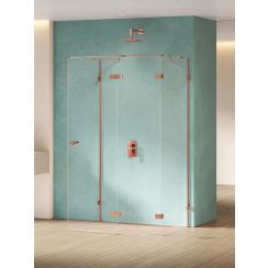 New Trendy Eventa Copper Shine sprchovací kút 90x80 cm štvorcová medená lesklé/priehľadné sklo EXK-6480