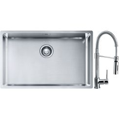 Súprava nerezový drez Franke Box 127.0453.658, kuchynská batéria Franke Coxy 115.0159.732