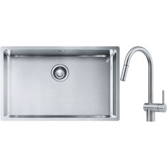 Súprava nerezový drez Franke Box 127.0453.658, kuchynská batéria Franke Atlas 115.0590.047