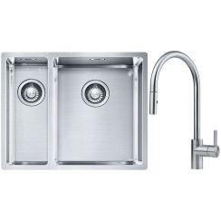 Súprava nerezový drez Franke Box 127.0369.916, kuchynská batéria Franke Eos 115.0590.045