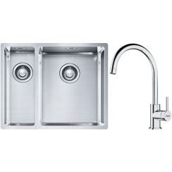 Súprava nerezový drez Franke Box 127.0369.916, kuchynská batéria Franke Lina 115.0693.228