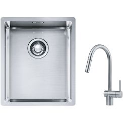 Súprava nerezový drez Franke Box 127.0453.653, kuchynská batéria Franke Atlas 115.0590.047