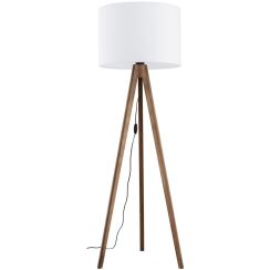 TK Lighting Grand stojaca lampa 1x15 W biela-drevo 16003