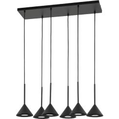 TK Lighting Cono závesné svietidlo 6x10 W čierna 10306