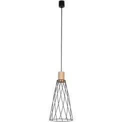 TK Lighting Modesto závesné svietidlo 1x10 W čierna-drevená 10157