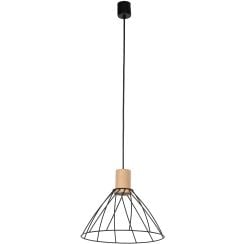 TK Lighting Modesto závesné svietidlo 1x10 W čierna-drevená 10156