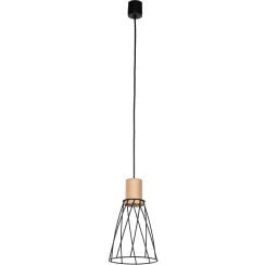 TK Lighting Modesto závesné svietidlo 1x10 W čierna-drevená 10155
