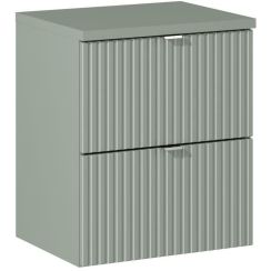 Comad Line Reed Green skrinka s pracovnou doskou 50x40x57 cm závesná kúpeľňová skrinka pod umývadlo zelená SET-LRG B RG 50CM S