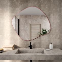 Baltica Design Tiny Border Stain III zrkadlo 100x86 cm ružová 5904107931838