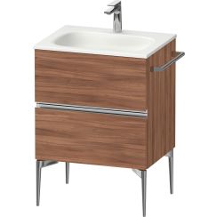 Duravit Sivida skrinka 61x47.7x59.2 cm závesná kúpeľňová skrinka pod umývadlo orech-chrómová SV4650010790000