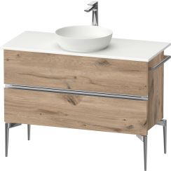 Duravit Sivida skrinka 104.5x47.5x54.8 cm závesná kúpeľňová skrinka pod umývadlo dub-chrómová SV4659010550000