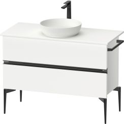 Duravit Sivida skrinka 104.5x47.5x54.8 cm závesná kúpeľňová skrinka pod umývadlo biela-čierna SV46590BD180000